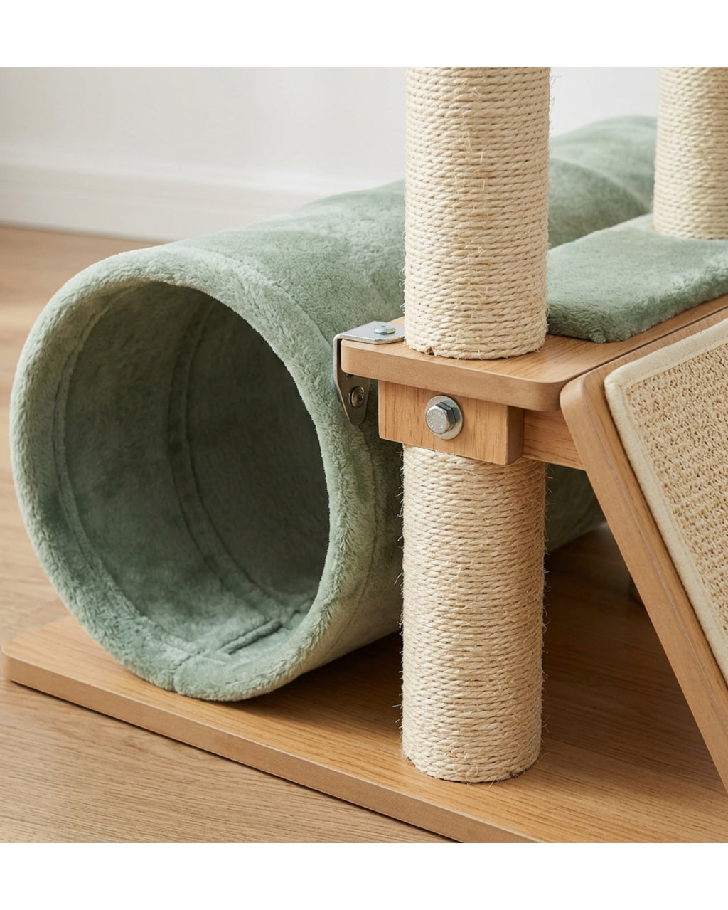 Wjmrf Low Tunnel Window Cat Tree Sage Natural 88 cm - Detail view